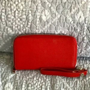 Red wristlet wallet